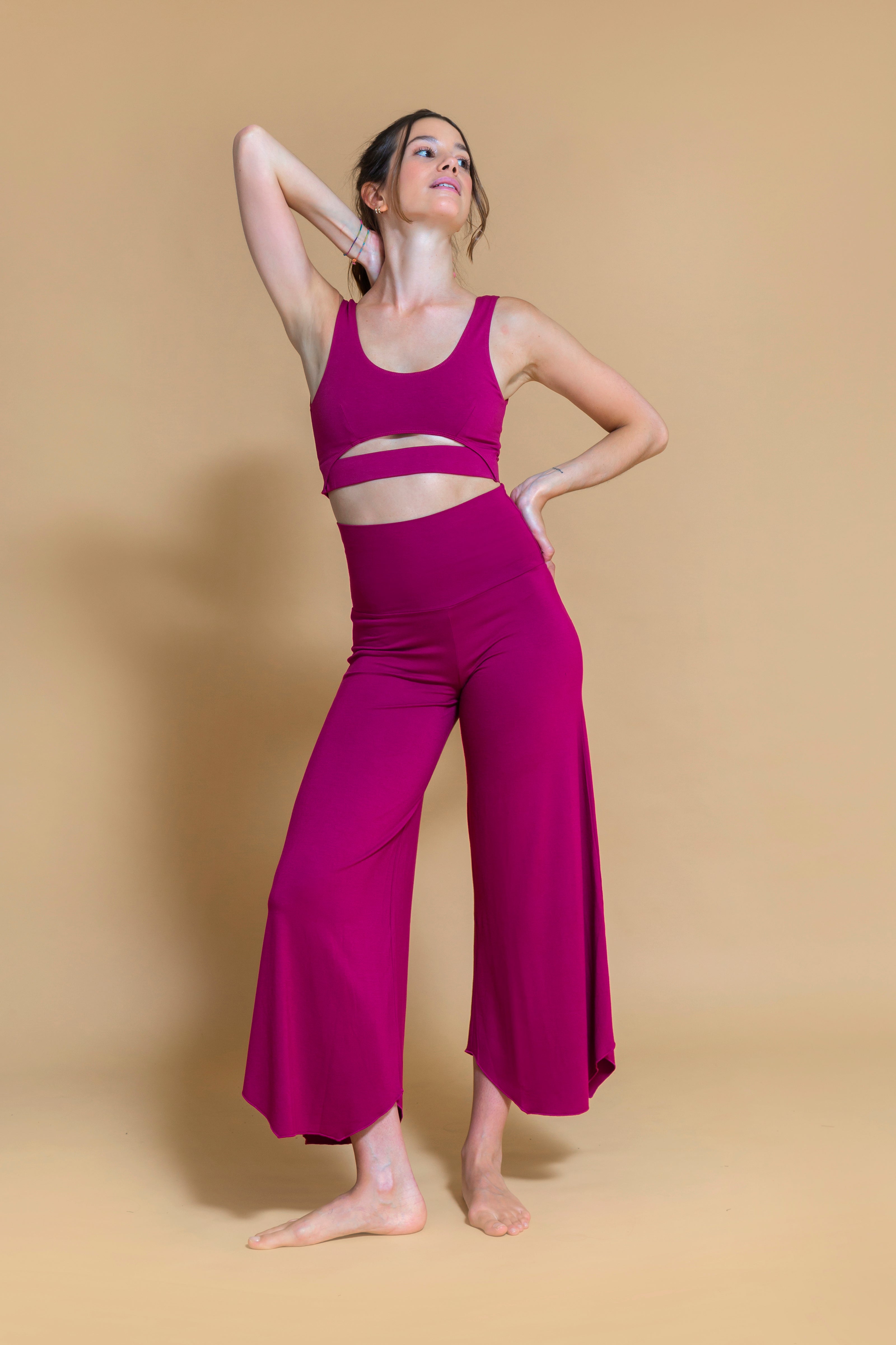 Maya Flare Pant Plum Shambhala Barcelona