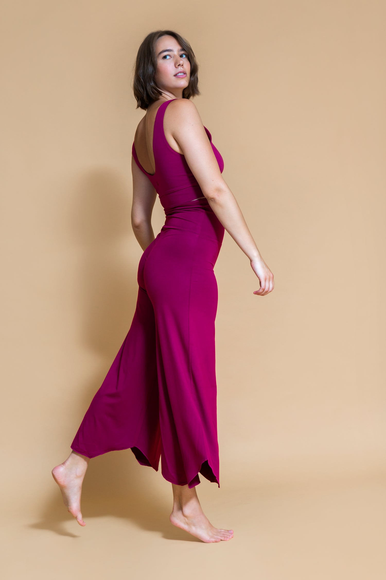 Maya Flare Pant Plum Shambhala Barcelona